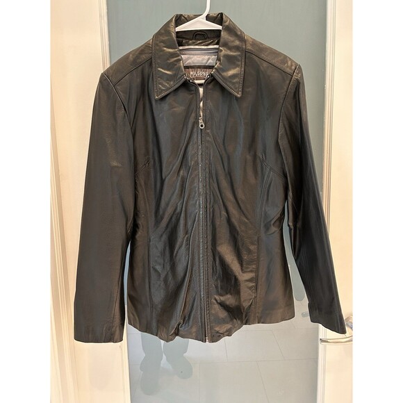 Wilsons Jackets & Blazers - Vintage Wilsons Jacket Women’s Large Genuine Leather 90s Y2K Goth Grunge Black
